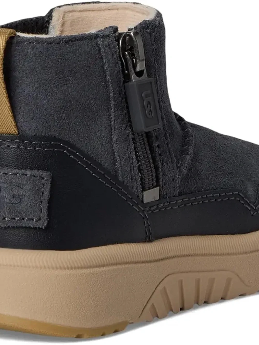 UGG Kids Charcoal Gray and Tan Ankle Booties